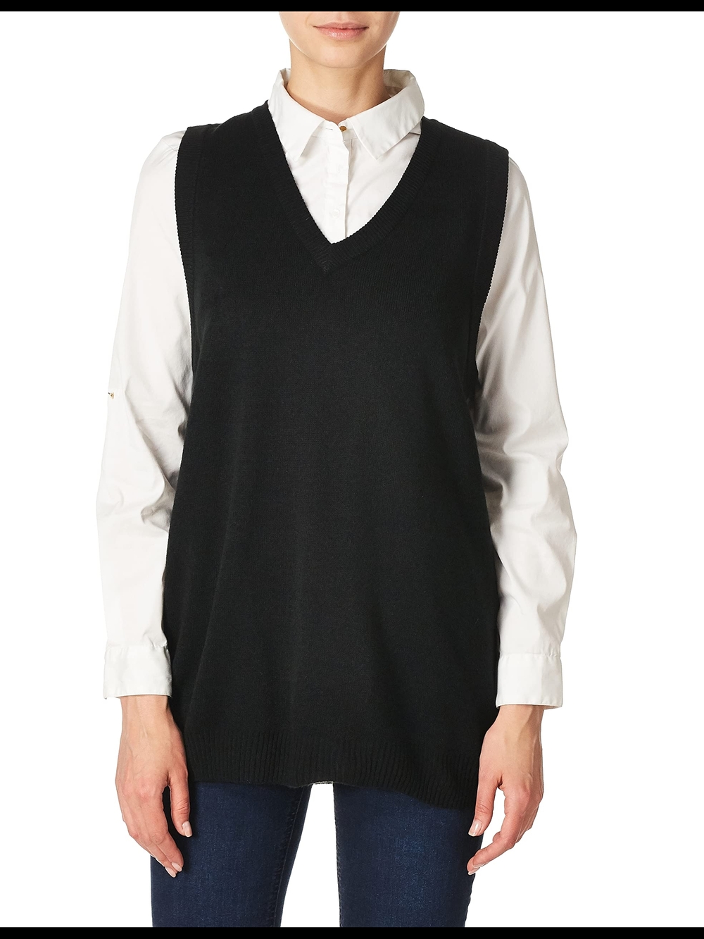 Vince Camuto Black V-Neck Sleeveless Sweater Vest